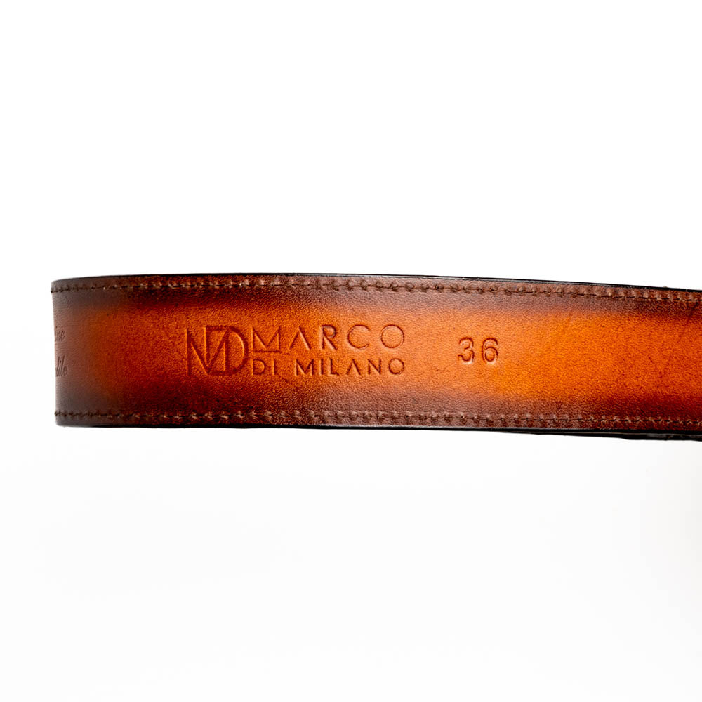 Texas Caiman and Calfskin Western Belt Aged Maple