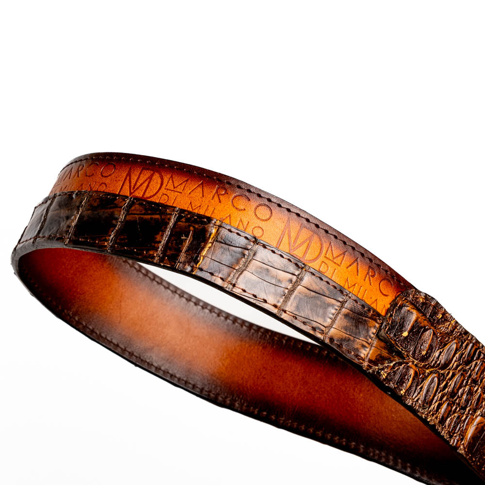 Texas Caiman and Calfskin Western Belt Aged Maple