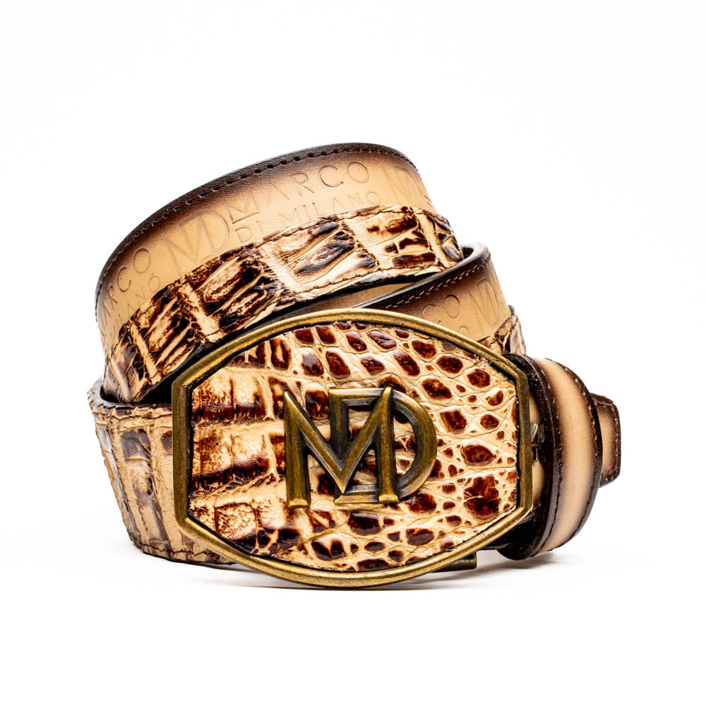 Marco Di Milano Caiman & Calfskin Western Texas Belt Stone Orix