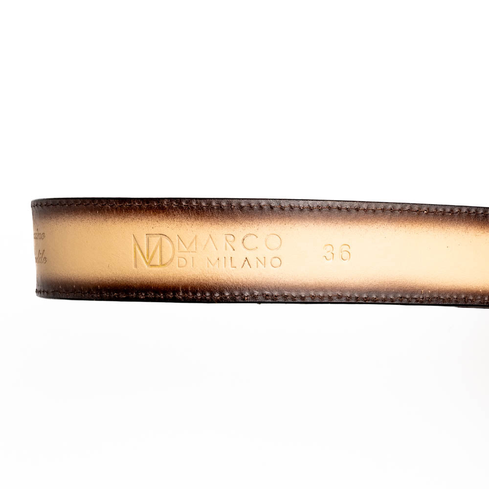 Marco Di Milano Caiman & Calfskin Western Texas Belt Stone Orix