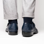 genuine crocodile and lizard dress monk strap Shoes Toluca Navy