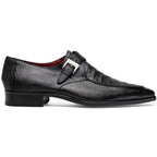 genuine crocodile and lizard dress monk strap shoes Toluca Black