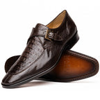 Genuine caiman crocodile and lizard Shoes Toluca Brown