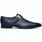 genuine crocodile and lizard dress monk strap Shoes Toluca Navy