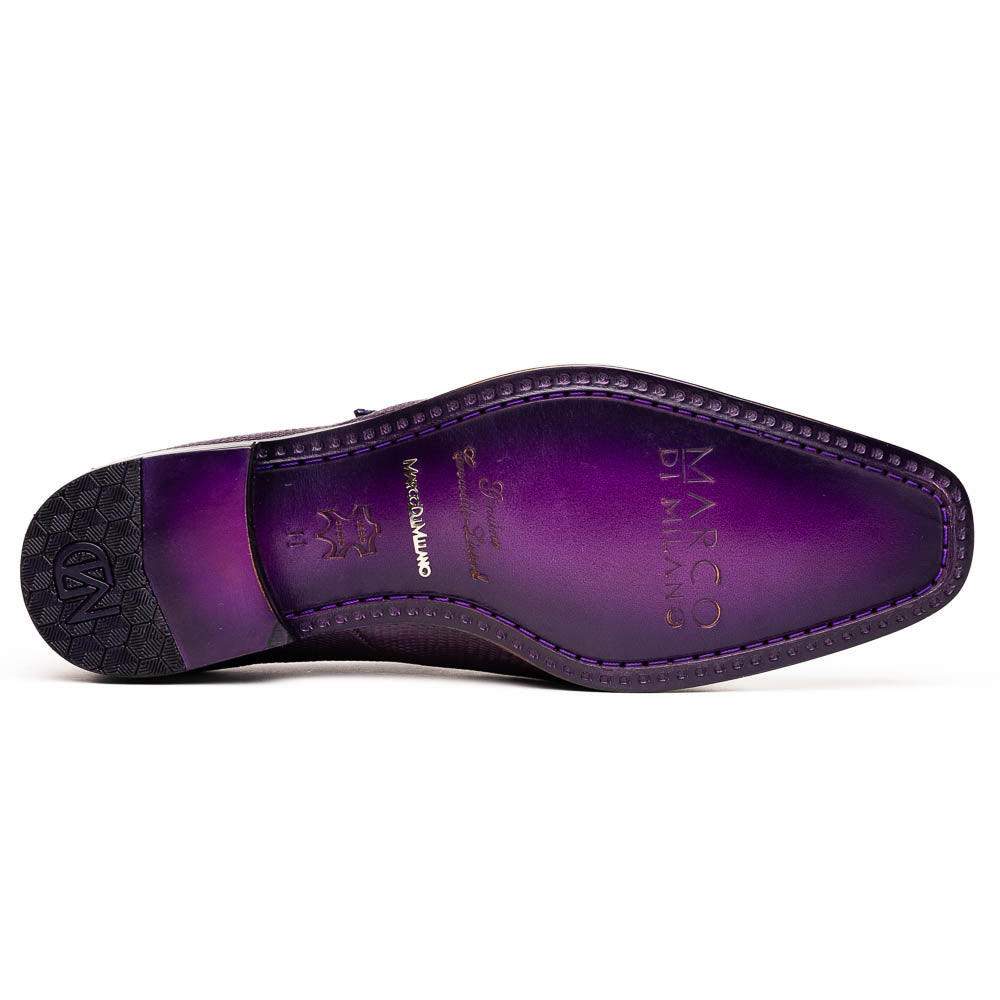 Men's Shoes genuine crocodile and lizard dress monk strap Toluca Purple