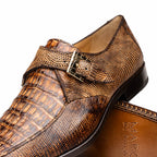 Men's Shoes genuine crocodile and lizard dress monk strap Toluca Rustic Orix