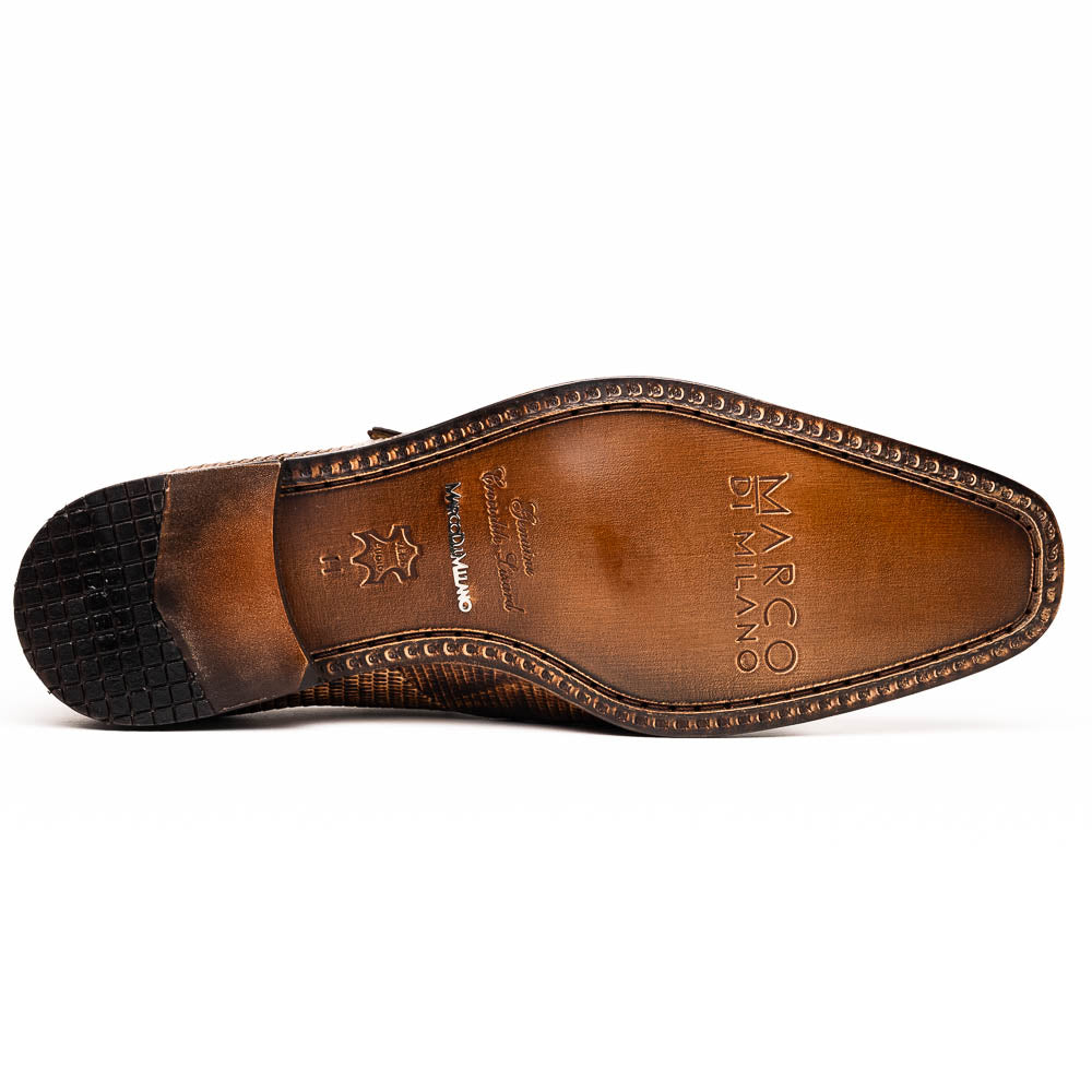 Men's Shoes genuine crocodile and lizard dress monk strap Toluca Rustic Orix