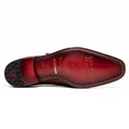 Toluca  genuine crocodile and lizard dress monk strap Wine