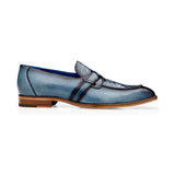 Belvedere Shoes Tornado Genuine Alligator Italian Calf Slip-on Blue R74