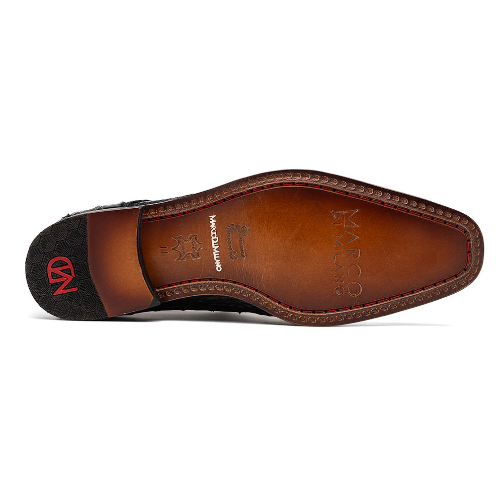 Genuine caiman crocodile slip on Shoes By Marco Di Milano Trento Black