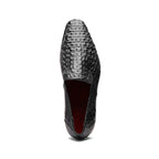 Genuine caiman crocodile slip on Shoes By Marco Di Milano Trento Black