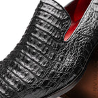 Genuine caiman crocodile slip on Shoes By Marco Di Milano Trento Black