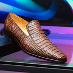 Genuine caiman crocodile Shoes Trento Brown