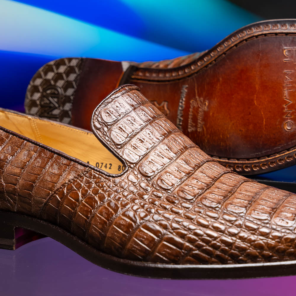 Genuine caiman crocodile Shoes Trento Brown