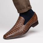 Genuine caiman crocodile Shoes Trento Brown