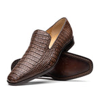 Genuine caiman crocodile Shoes Trento Brown