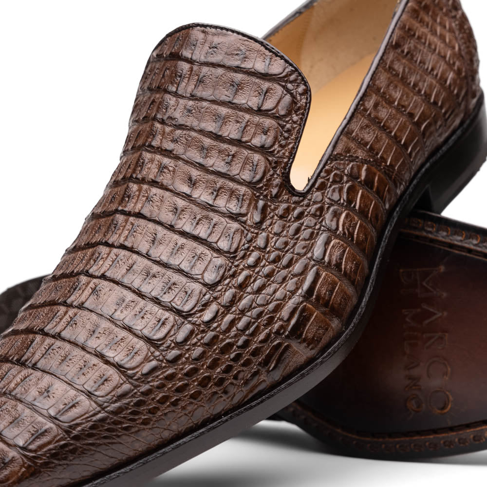 Genuine caiman crocodile Shoes Trento Brown