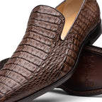 Genuine caiman crocodile Shoes Trento Brown