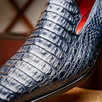 genuine caiman crocodile slip on Shoes Trento Navy