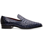 genuine caiman crocodile slip on Shoes Trento Navy