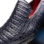 genuine caiman crocodile slip on Shoes Trento Navy