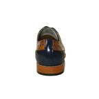 Men's Giovanni Shoes High Quality Leather Wing Tip Derby Troy Navy/Tan