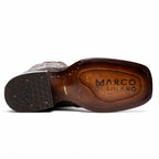 TUCSON Genuine Caiman Belly Skin Cowboy Boot from the Western CollectionAged Brown