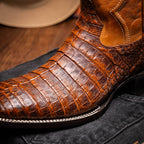 TUCSON  Genuine Caiman Belly Skin Cowboy Boot from the Western Collection Aged Maple
