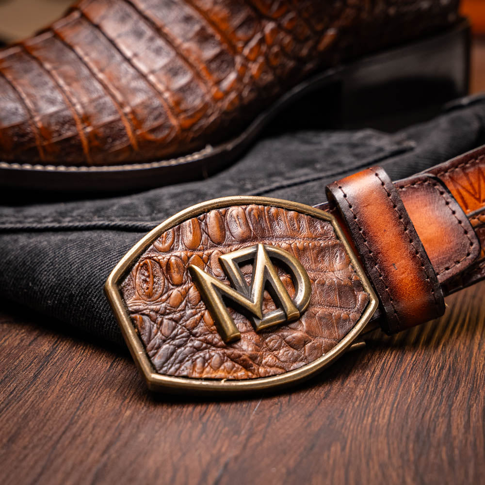 TUCSON  Genuine Caiman Belly Skin Cowboy Boot from the Western Collection Aged Maple