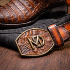TUCSON  Genuine Caiman Belly Skin Cowboy Boot from the Western Collection Aged Maple
