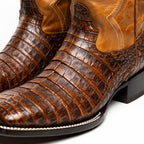 TUCSON  Genuine Caiman Belly Skin Cowboy Boot from the Western Collection Aged Maple