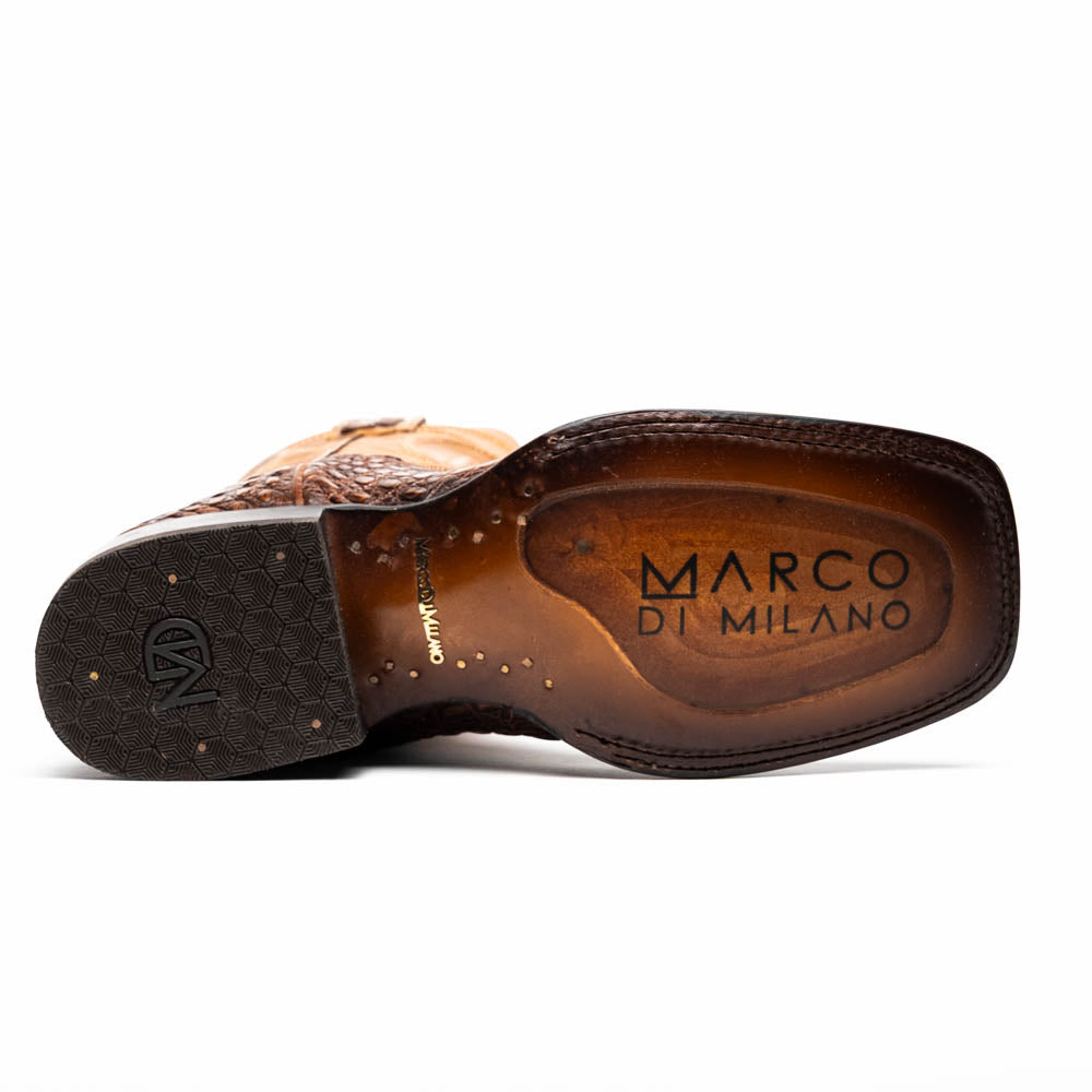 TUCSON  Genuine Caiman Belly Skin Cowboy Boot from the Western Collection Aged Maple
