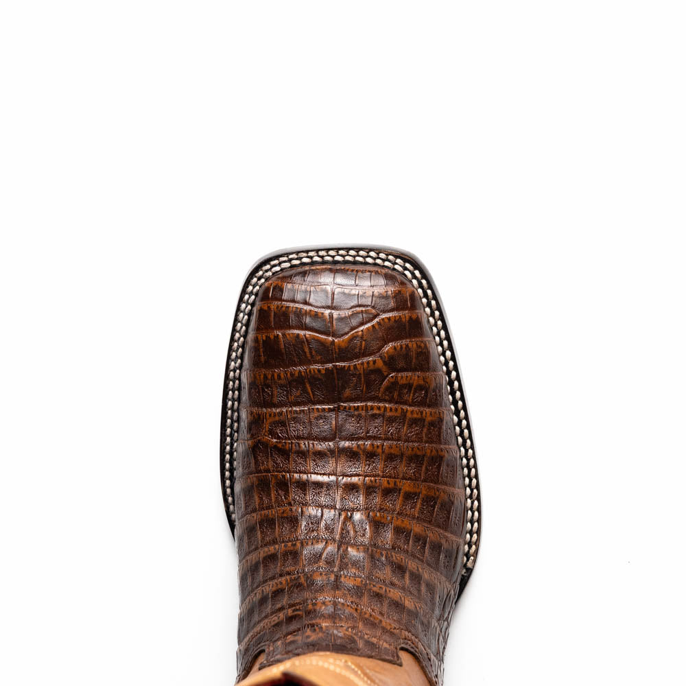 TUCSON  Genuine Caiman Belly Skin Cowboy Boot from the Western Collection Aged Maple