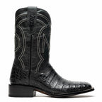 TUCSON Genuine Caiman Belly Skin Cowboy Boot from the Western Collection Black