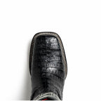 TUCSON Genuine Caiman Belly Skin Cowboy Boot from the Western Collection Black