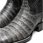 TUCSON Genuine Caiman Belly Skin Cowboy Boot from the Western Collection Stone Gray