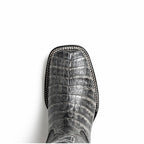 TUCSON Genuine Caiman Belly Skin Cowboy Boot from the Western Collection Stone Gray