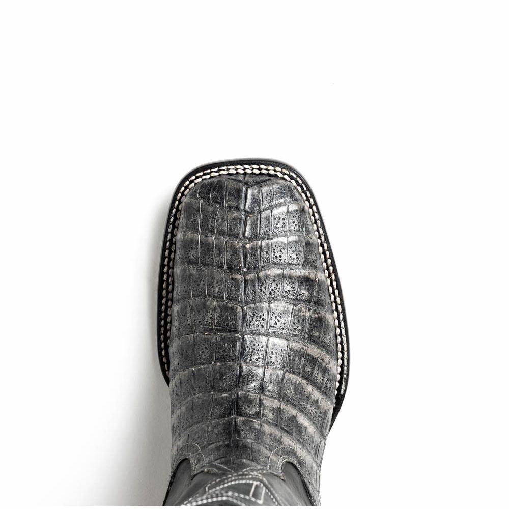 TUCSON Genuine Caiman Belly Skin Cowboy Boot from the Western Collection Stone Gray