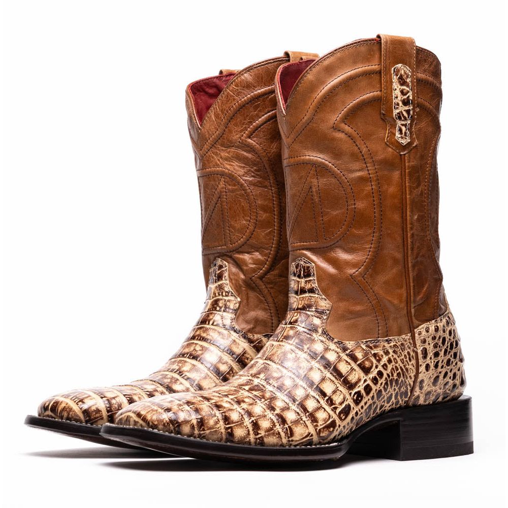 TUCSON Genuine Caiman Belly Skin Cowboy Boot from the Western CollectionStone Orix