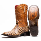 TUCSON Genuine Caiman Belly Skin Cowboy Boot from the Western CollectionStone Orix