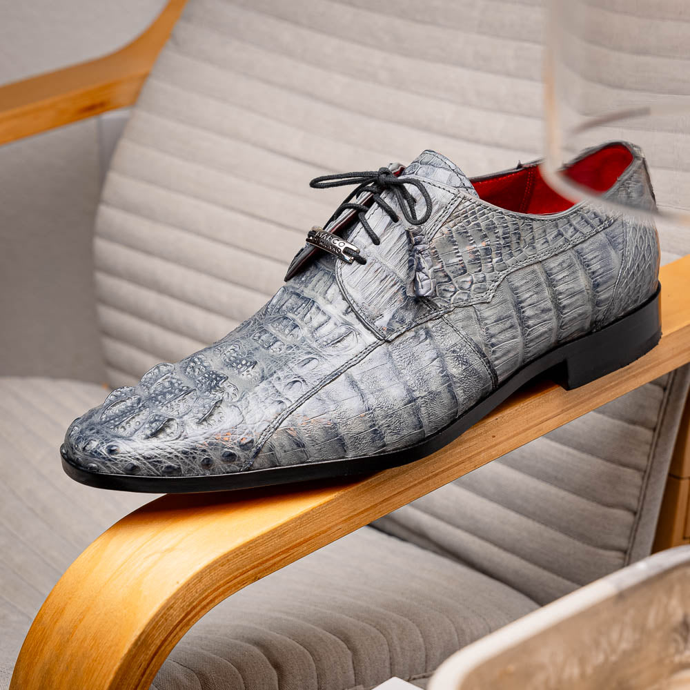 Men's Shoes genuine caiman crocodile dress derby's Tulum Gray