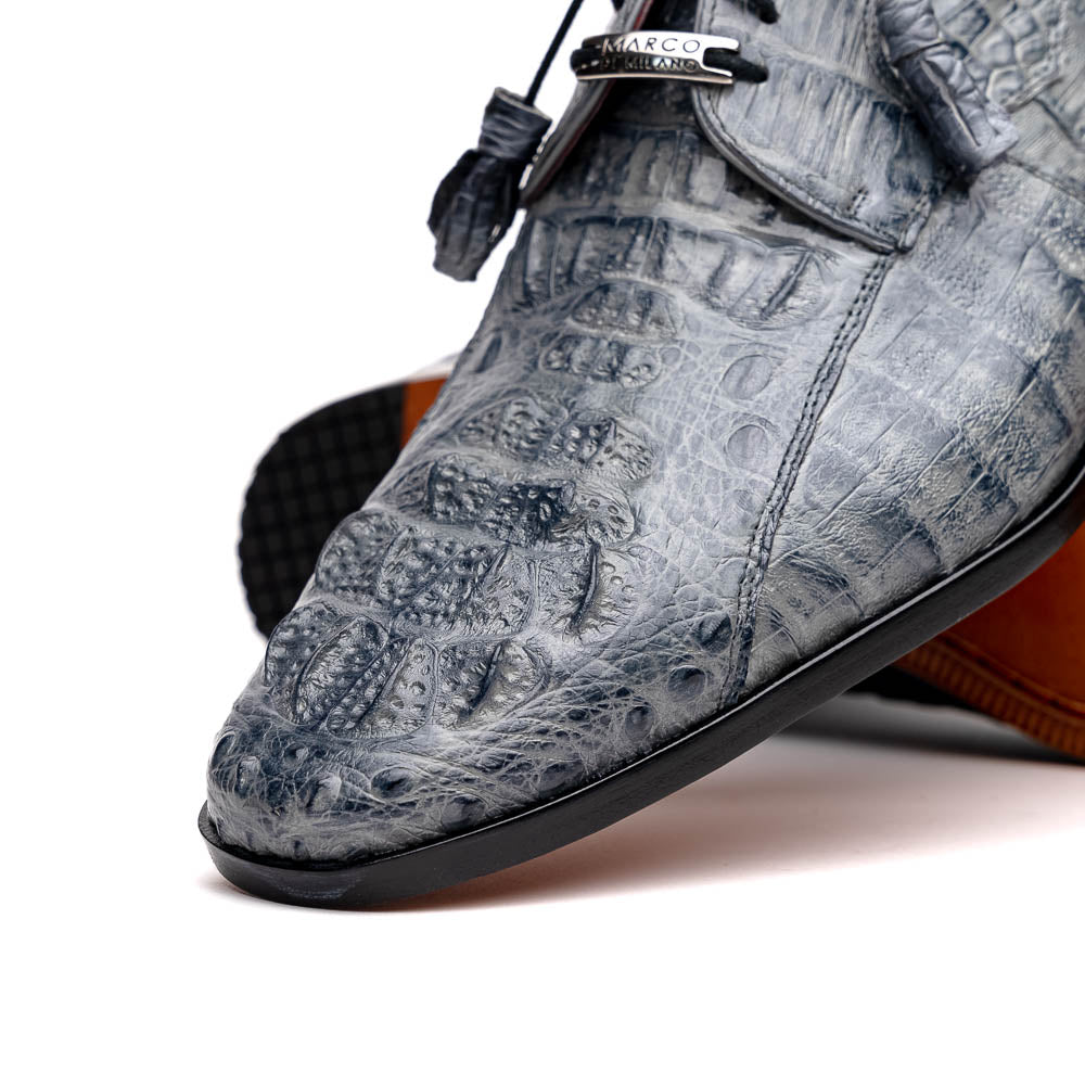 Men's Shoes genuine caiman crocodile dress derby's Tulum Gray