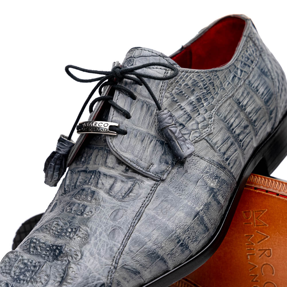 Men's Shoes genuine caiman crocodile dress derby's Tulum Gray