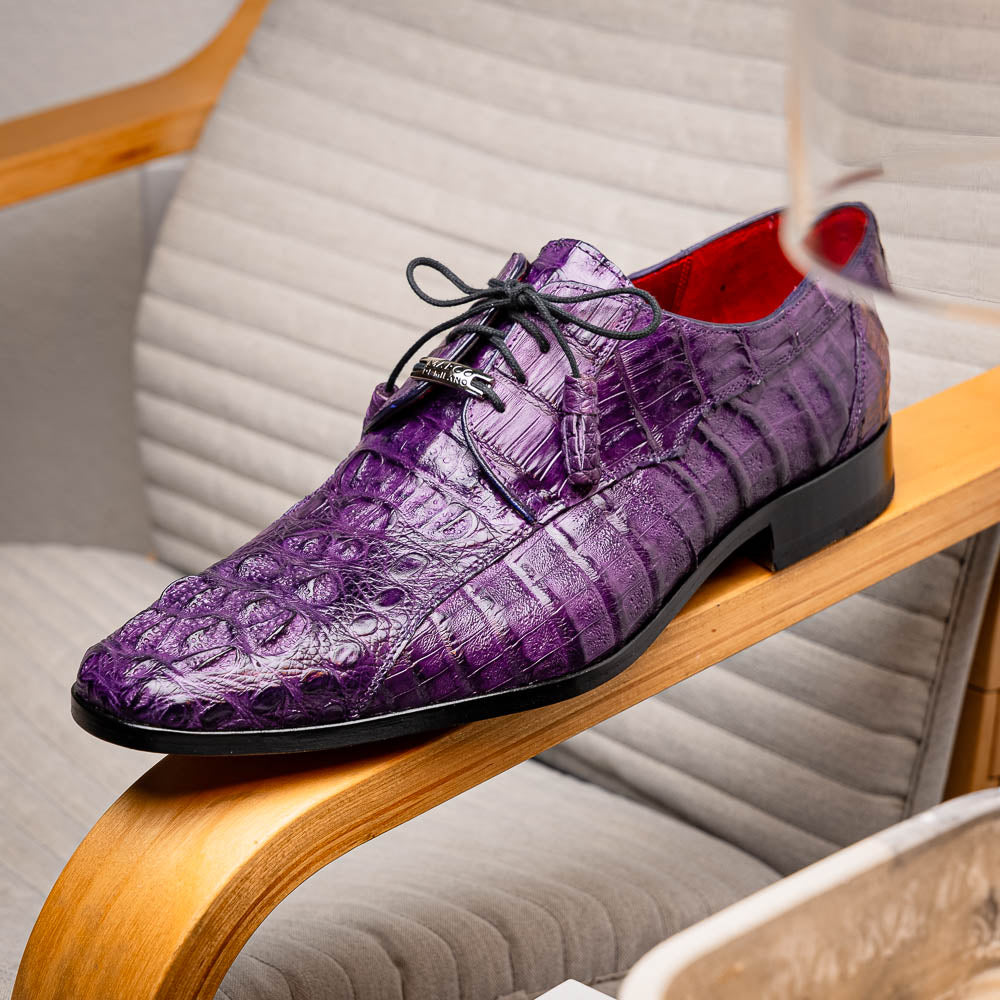 Men's Shoes genuine caiman crocodile dress derby Tulum Purple