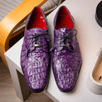 Men's Shoes genuine caiman crocodile dress derby Tulum Purple