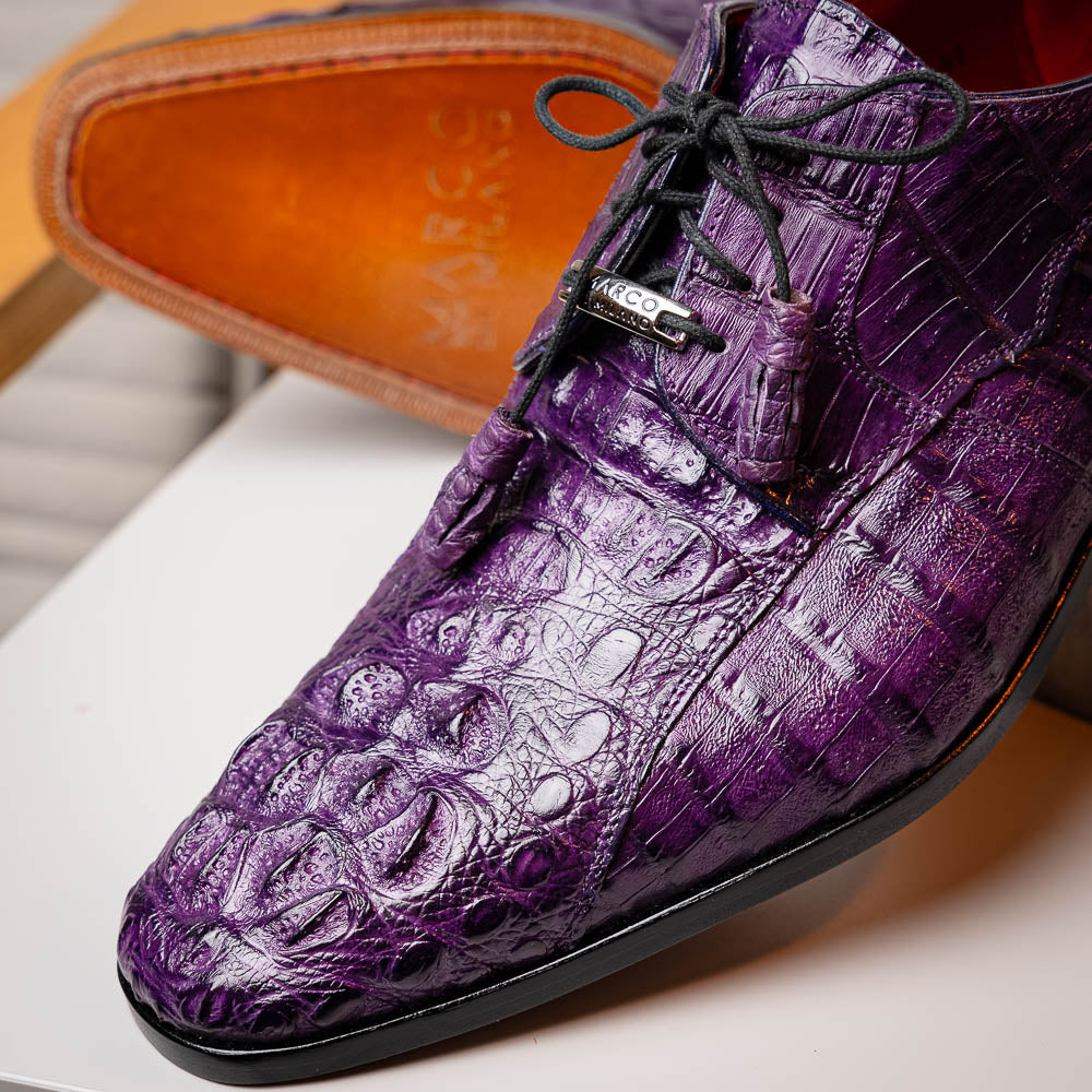 Men's Shoes genuine caiman crocodile dress derby Tulum Purple