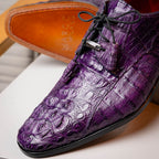 Men's Shoes genuine caiman crocodile dress derby Tulum Purple