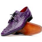 Men's Shoes genuine caiman crocodile dress derby Tulum Purple