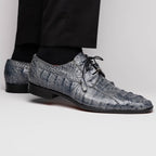 Men's Shoes genuine caiman crocodile dress derby's Tulum Gray