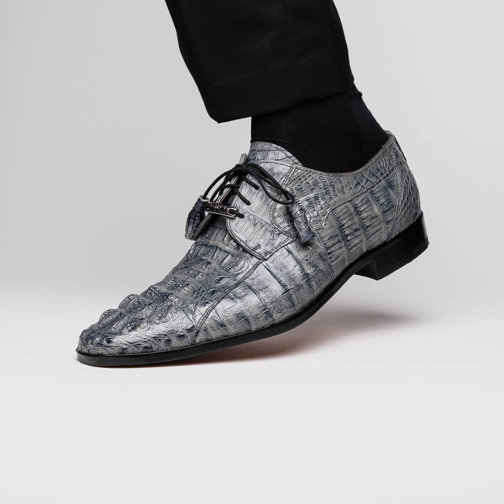 Men's Shoes genuine caiman crocodile dress derby's Tulum Gray